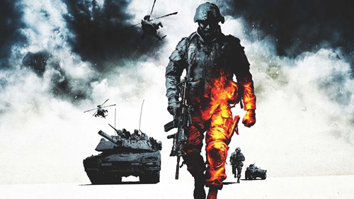 The key art for Battlefield Bad Company 2.