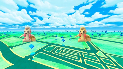 The sprites for Timburr and shiny Timburr in Pokemon GO