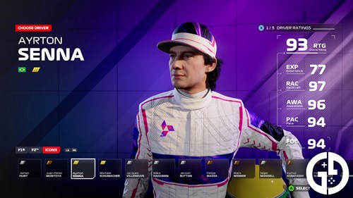 Ayrton Senna in F1 24 as an Icon Driver