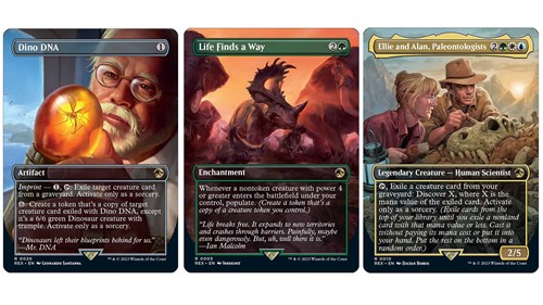 Magic The Gathering Lost Caverns of Ixalan Jurassic World cards