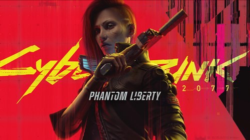 Cover art for Cyberpunk 2077: Phantom Liberty, which is currently offering Twitch drop rewards