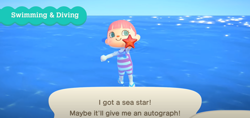 More swimming and diving in Animal Crossing