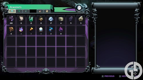 Image of the Inventory in Hades 2